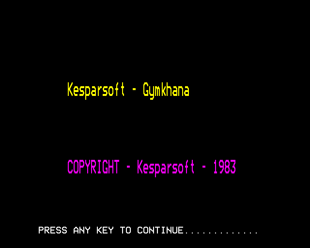 Game cover: Gymkhana