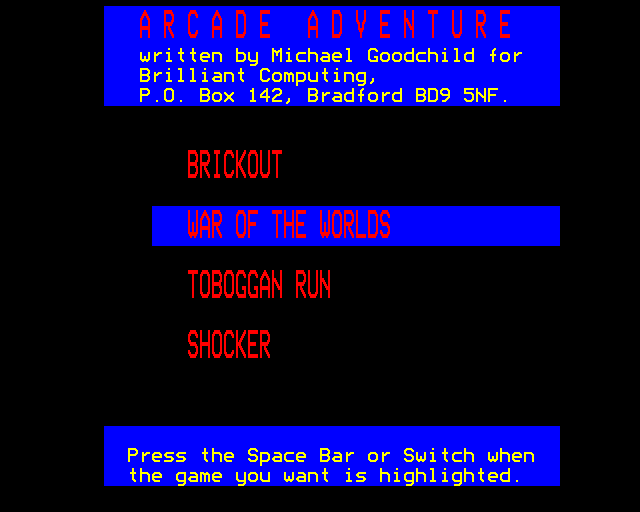 Game cover: Arcade Adventure