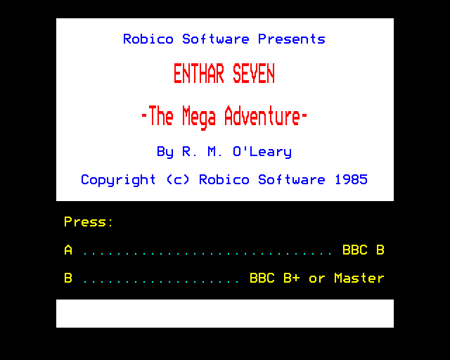 Game cover: Enthar Seven