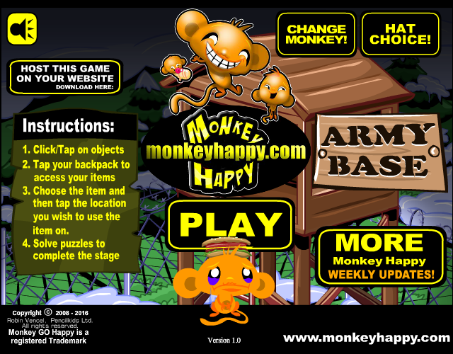 Game cover: Monkey Go Happy: Army Base