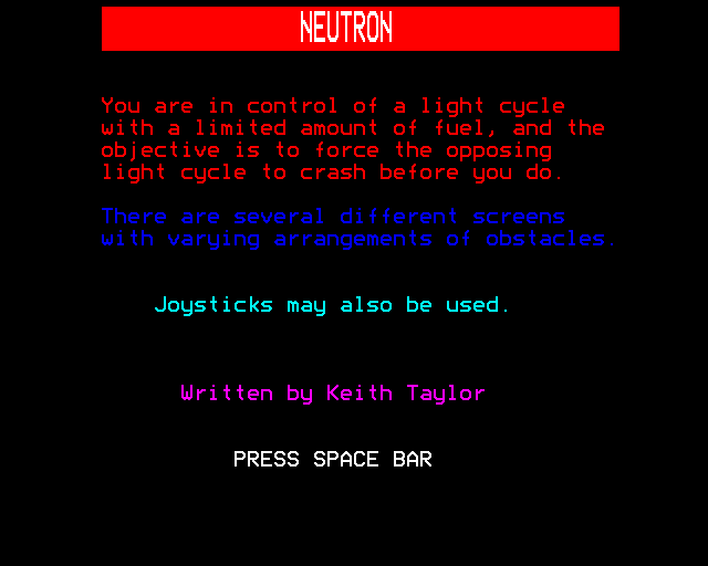 Game cover: Neutron