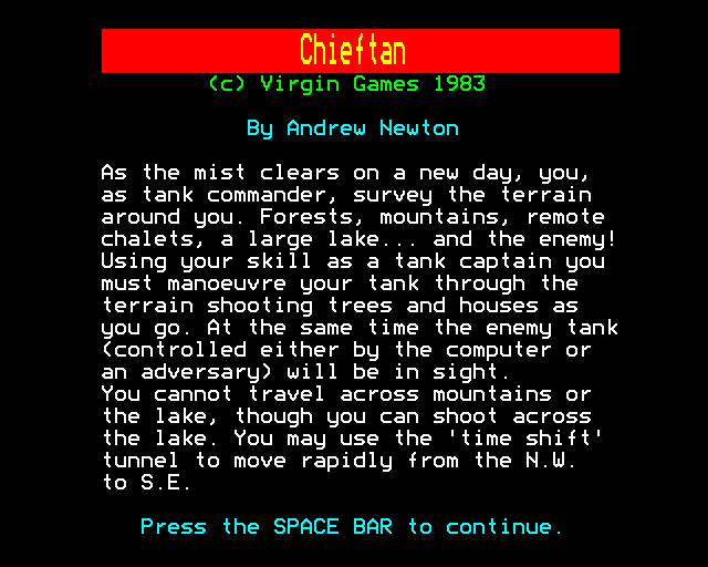 Game cover: Chieftain