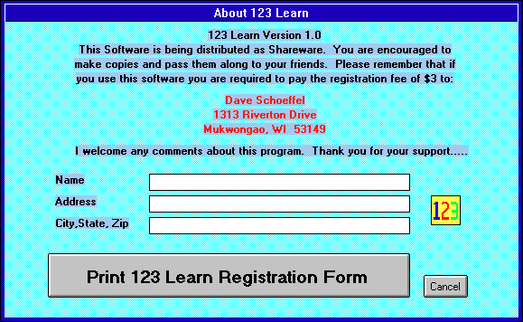 Game cover: 123 Learn
