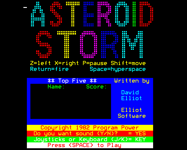 Game cover: Asteroid Storm