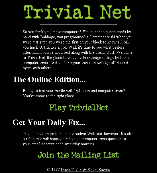 Game cover: Trivial Net