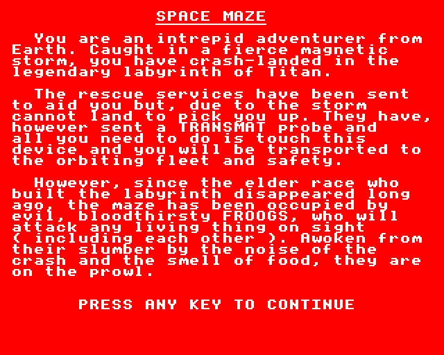 Game cover: Space Maze