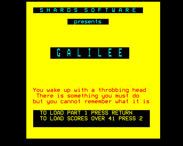 Game cover: Galilee