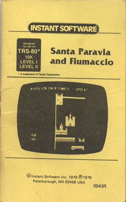 Game cover: Santa Paravia and Fiumaccio