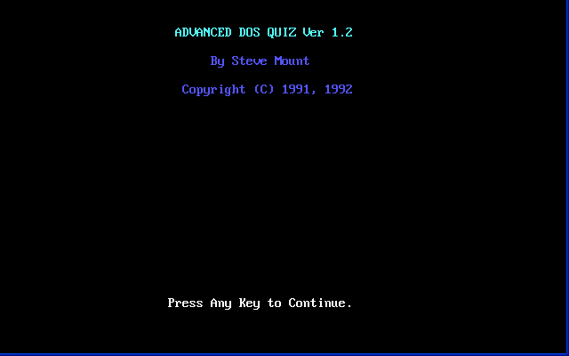 Game cover: Advanced DOS Quiz