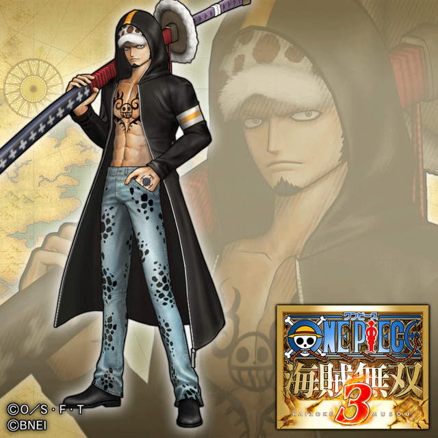 Game cover: One Piece: Pirate Warriors 3 - Additional Costume: Law (Dressrosa ver.)