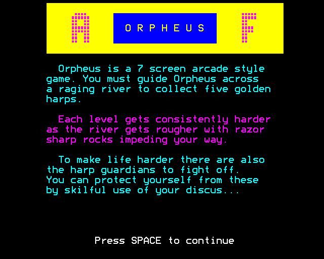 Game cover: Orpheus