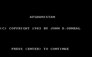 Game cover: Afghanistan