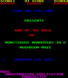 Game cover: War of the Bugs