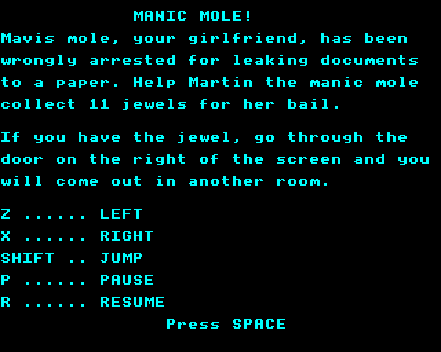 Game cover: Manic Mole!