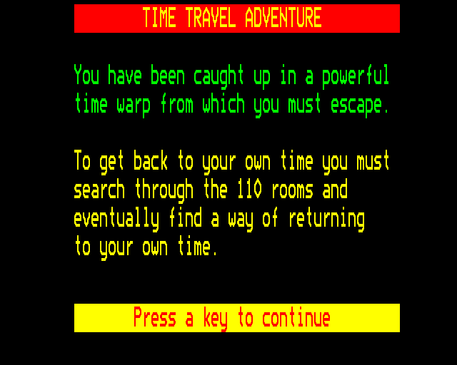 Game cover: Time Travel Adventure