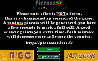 Game cover: PicrossST: AC 2008 Edition