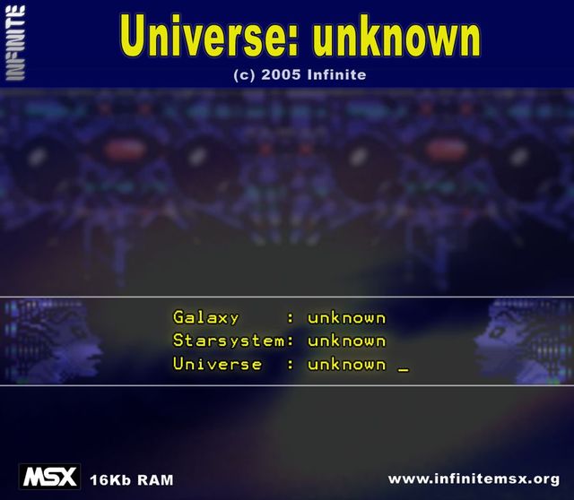 Game cover: Universe: Unknown