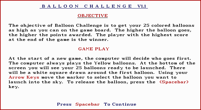 Game cover: Balloon Challenge
