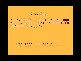 Game cover: Baccarat