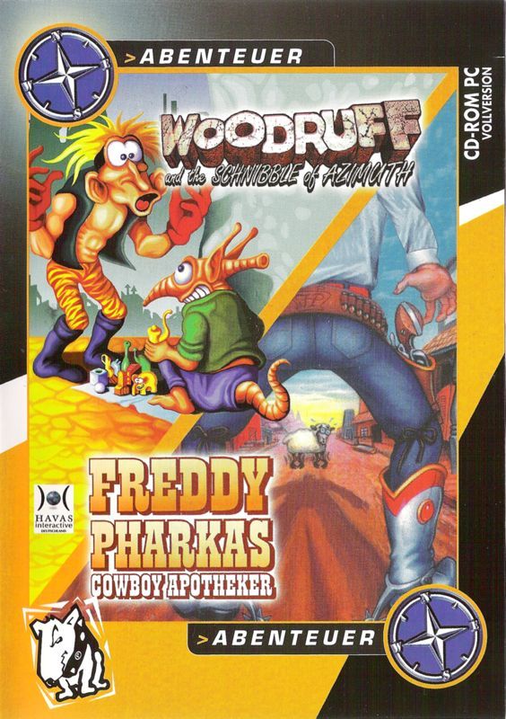 Game cover: Woodruff and The Schnibble of Azimuth + Freddy Pharkas: Cowboy Apotheker