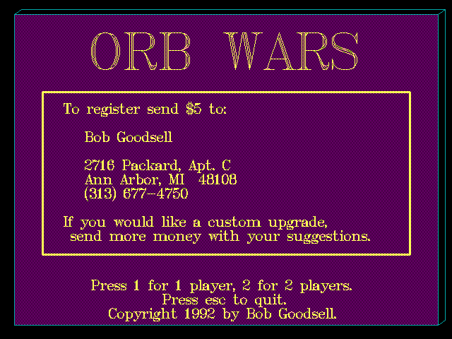 Game cover: Orb Wars