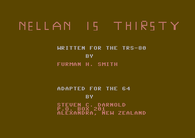 Game cover: Nellan is Thirsty