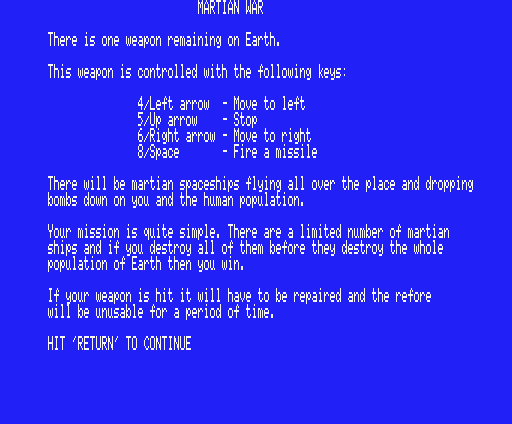 Game cover: Martian War