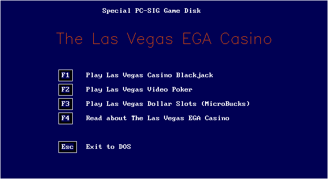 Game cover: The Las Vegas EGA Casino