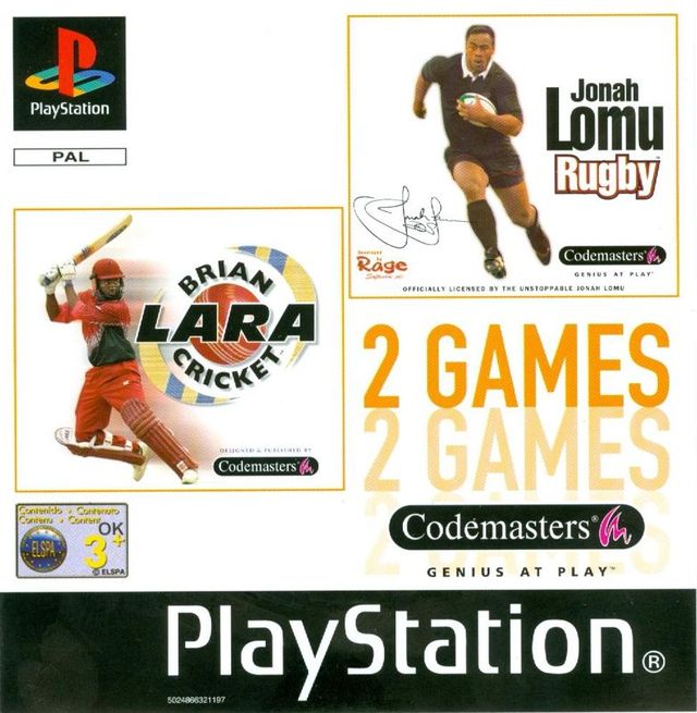 Game cover: 2 Games: Jonah Lomu Rugby / Brian Lara Cricket