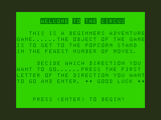 Game cover: Circus Adventure