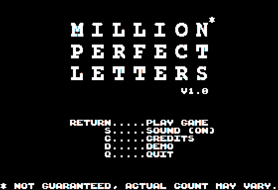 Game cover: Million Perfect Letters