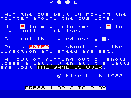 Game cover: Pool
