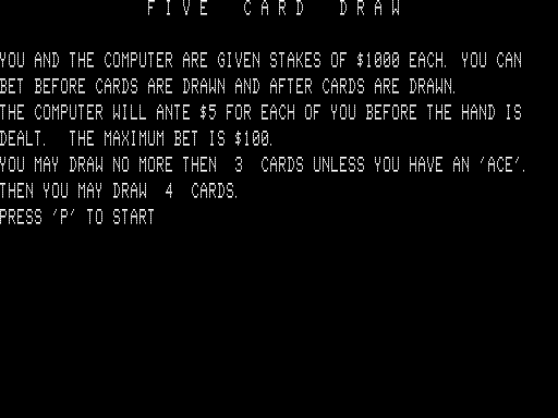 Game cover: Draw Poker