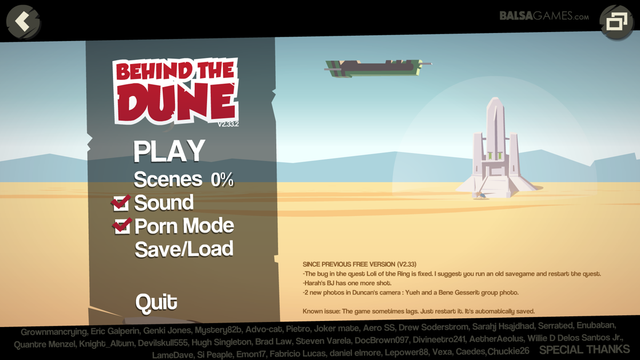 Game cover: Behind the Dune
