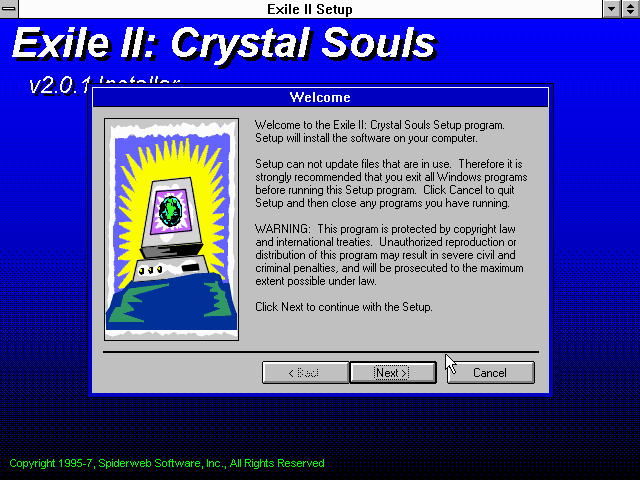 Game cover: Exile II: Crystal Souls