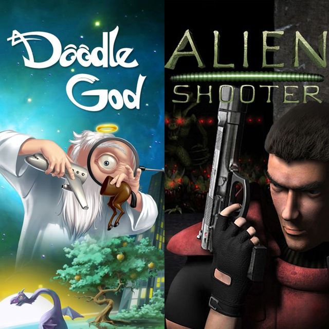 Game cover: Alien Shooter + Doodle God Bundle