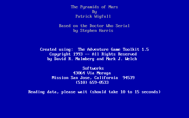 Game cover: The Pyramids of Mars