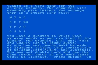 Game cover: Sleuth