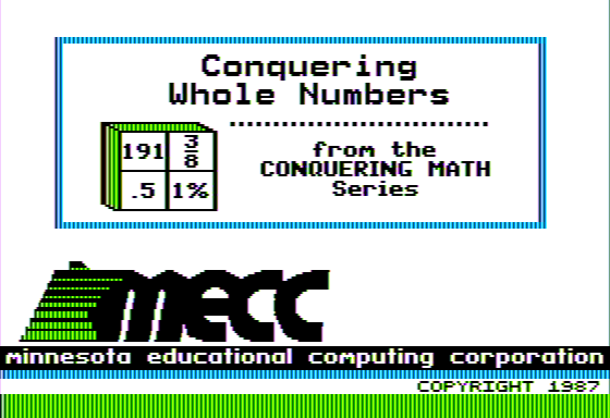 Game cover: Conquering Whole Numbers