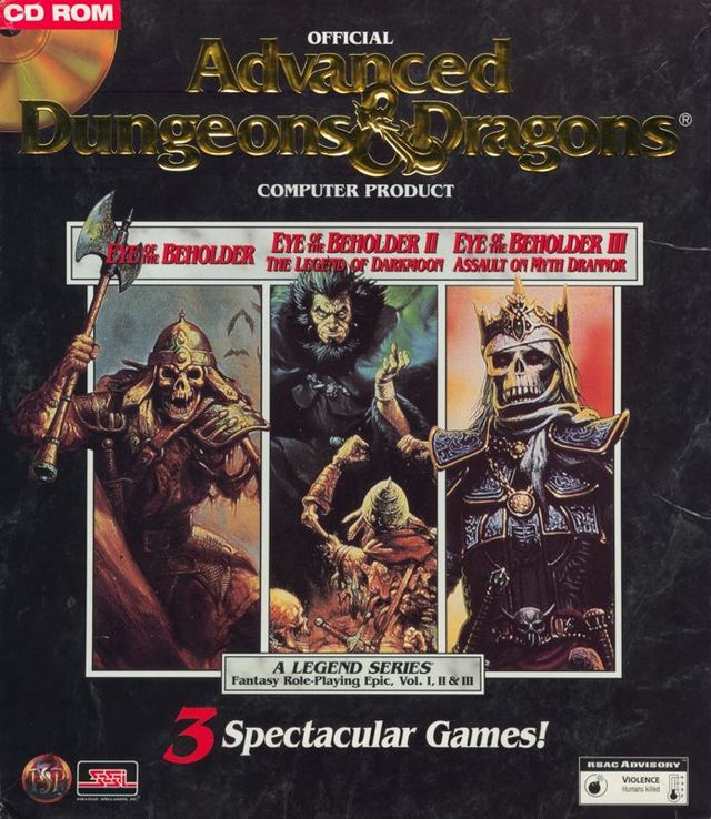 Game cover: Eye of the Beholder / Eye of the Beholder II: The Legend of Darkmoon / Eye of the Beholder III: Assault on Myth Drannor