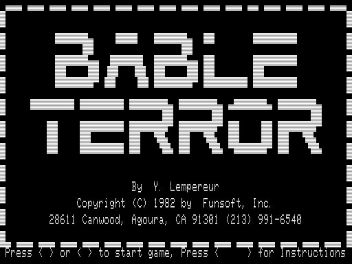 Game cover: Bable Terror