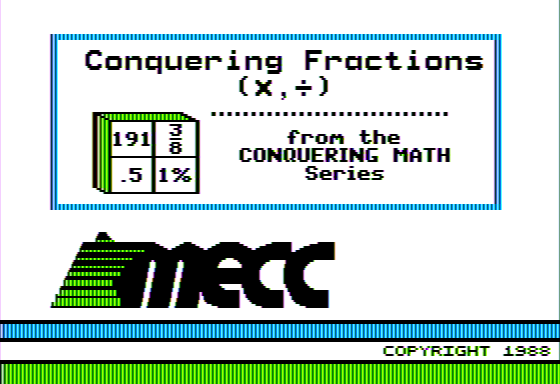 Game cover: Conquering Fractions (x, ÷)