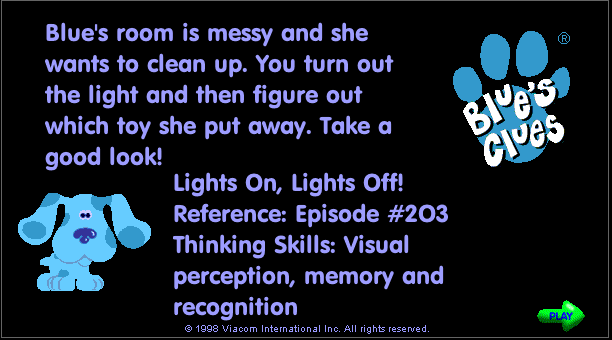 Game cover: Blue's Clues: Lights On, Lights Off