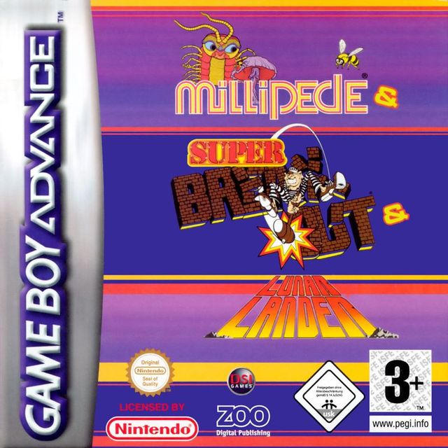 Game cover: Millipede / Super Breakout / Lunar Lander