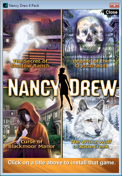 Game cover: Nancy Drew: A Mystery Adventure 4 Pack
