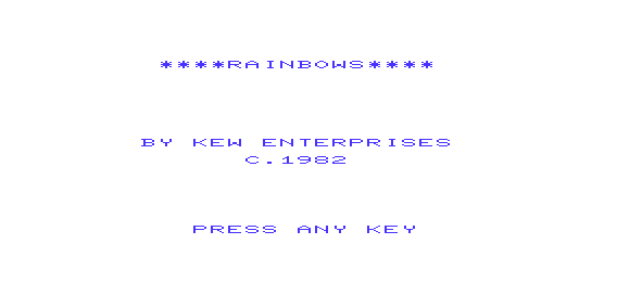 Game cover: Rainbows