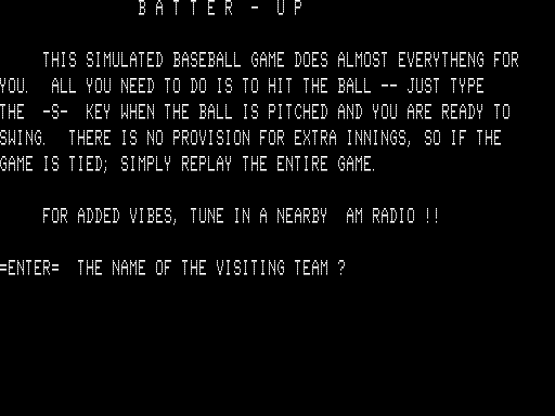 Game cover: Batter Up