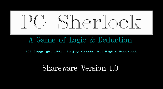 Game cover: PC-Sherlock: A Game of Logic & Deduction