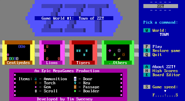 Game cover: ZZT