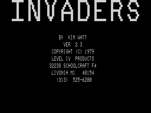 Game cover: Invaders